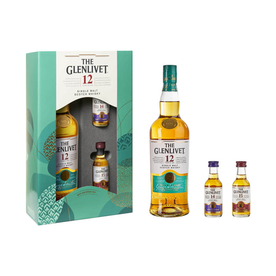 Glenlivet 12 Year Scotch with 2 Minis