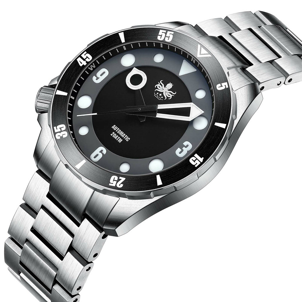 Phoibos Apollo Automatic Dive Watch with Black Sandwich Dial #PY036C