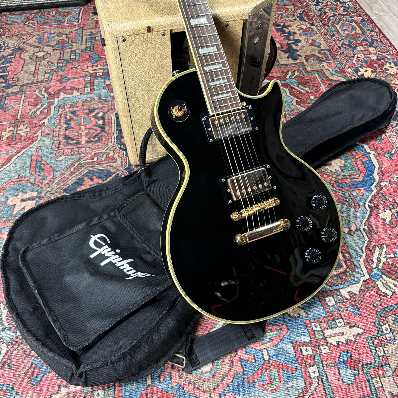 2003 Epiphone Les Paul Custom Black Beauty MIK Pro Setup