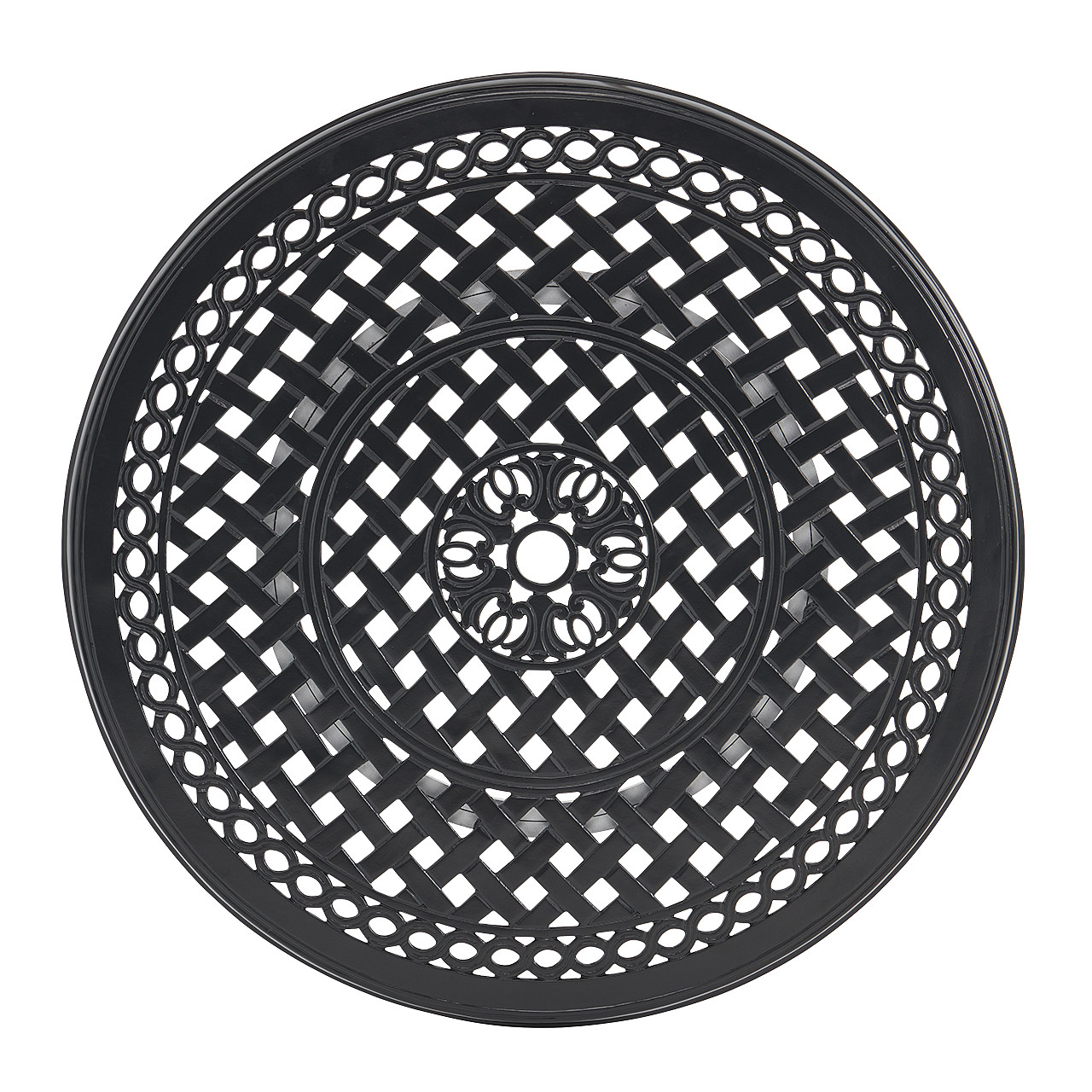 Tivoli Matte Black Cast Aluminum 40 in. D Lazy Susan - Fortunoff