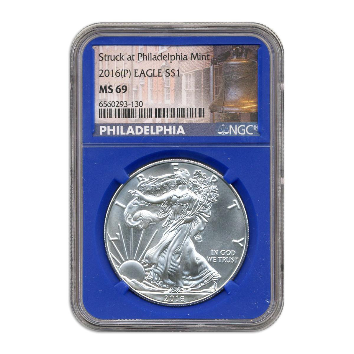 2016 (P) Silver Eagle NGC MS69 - Rare Philadelphia Issue