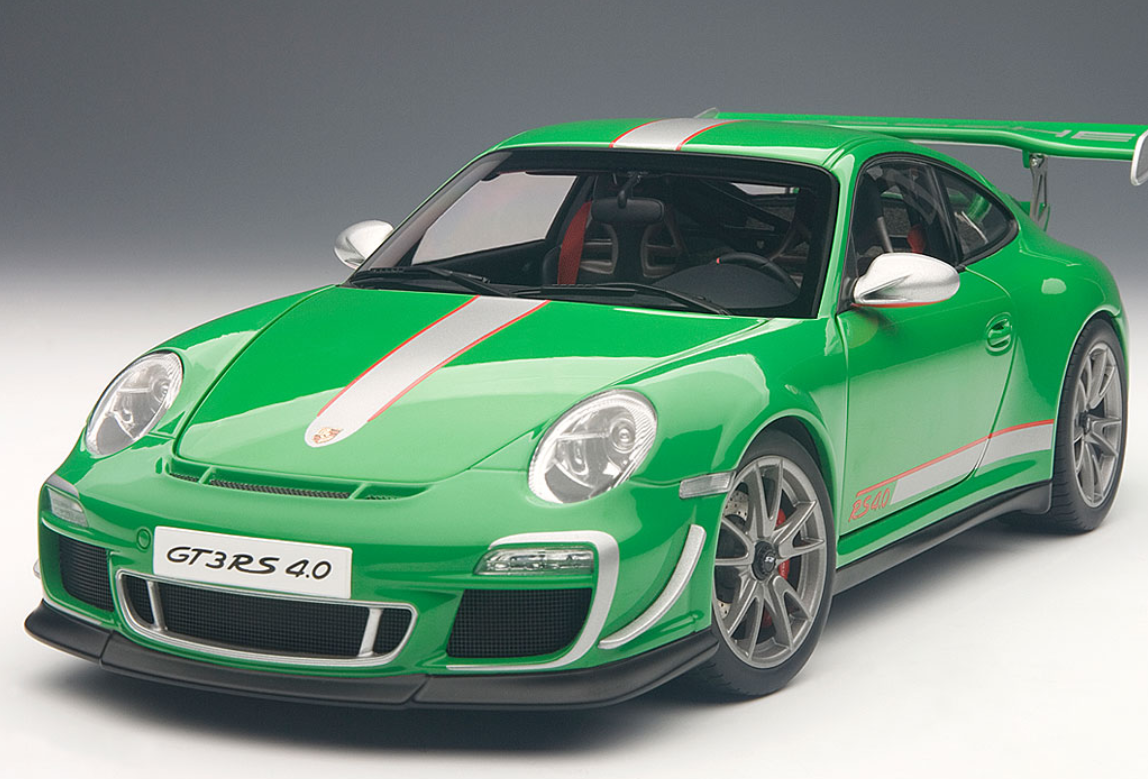 1/18 AUTOart PORSCHE 911(997) GT3 RS 4.0 (GREEN) Diecast Car Model