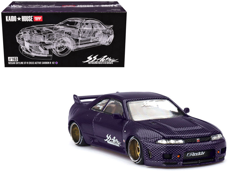 1/64 Kaido House x Mini GT Nissan Skyline GT-R (R33) Active Carbon