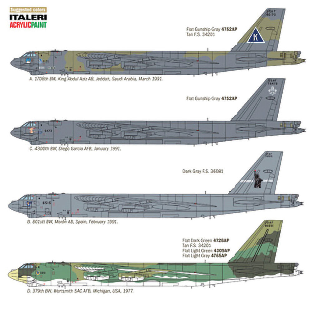 B-52G Stratofortress Gulf War 1/72 Kit Plastic Model Kit | Italeri