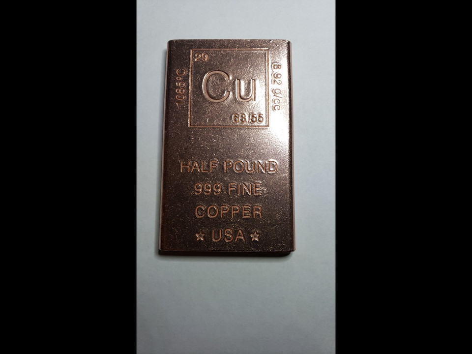 1ポンド 銅バー .999ファイン USA製 純銅1 Pound Copper Bar