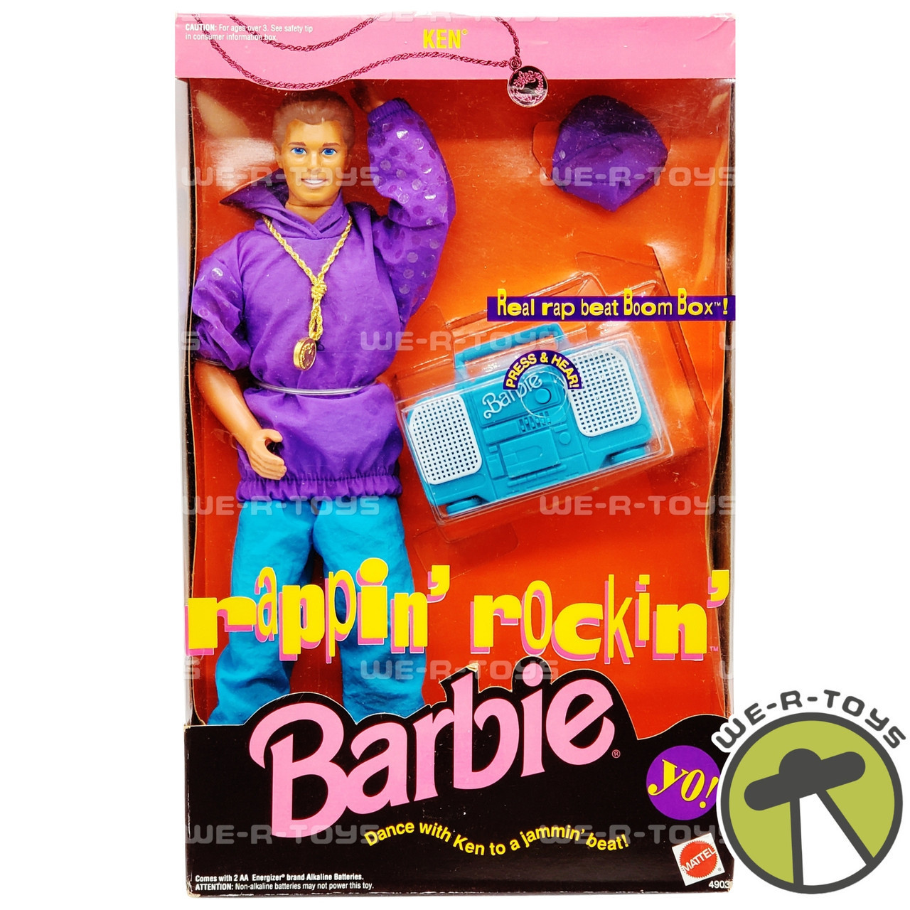 Barbie Rappin' Rockin' Ken Doll with Boombox 1991 Mattel No. 4903