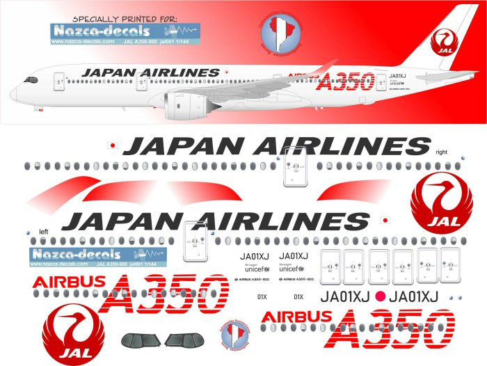 JAL Airbus A350 900 シール 記念品 JAL Airbus A350 900 シール 記念品
