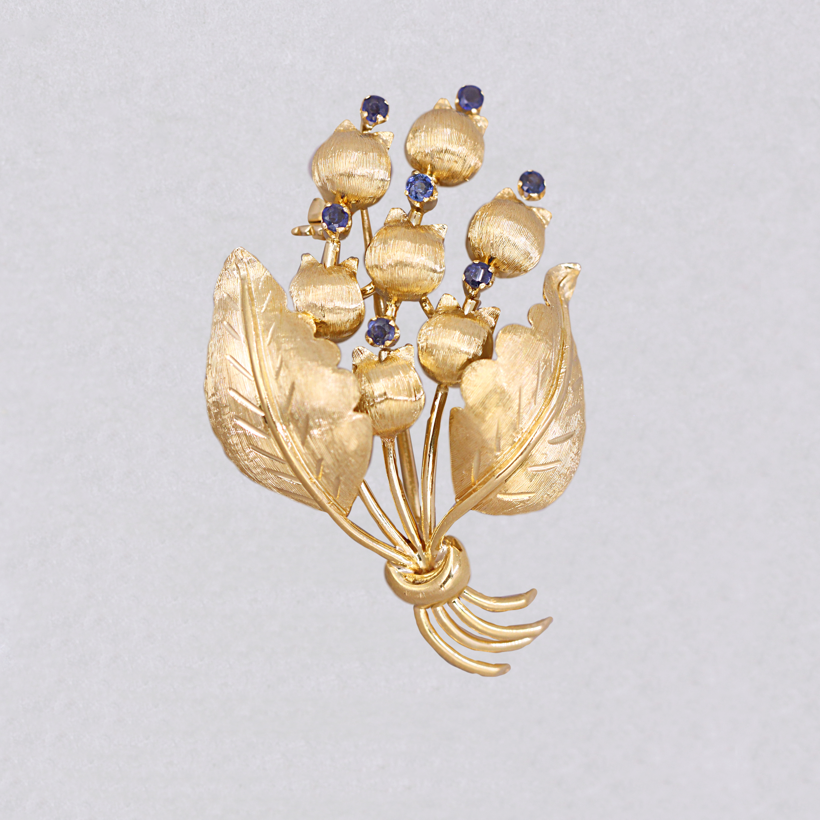 オールドティファニー 希少 オニキス フラワー コンビ ブローチ TZ2fe