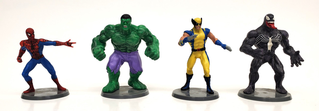 Miniature Alliance Marvel Spider-Man Hulk, Wolverine and Venom PVC