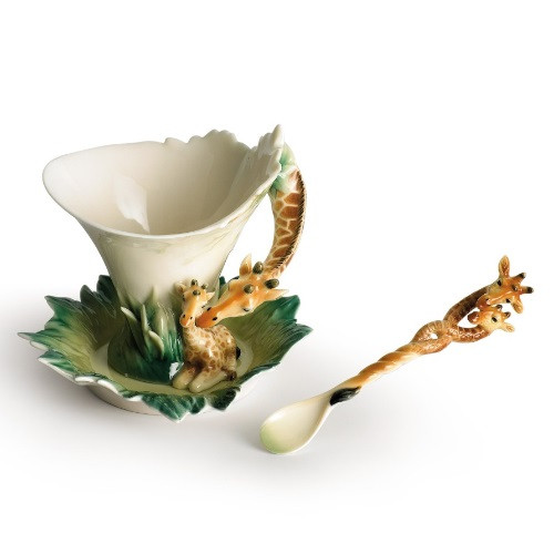Giraffe Cup and Saucer Set | Giraffe Gift | Franz Porcelain