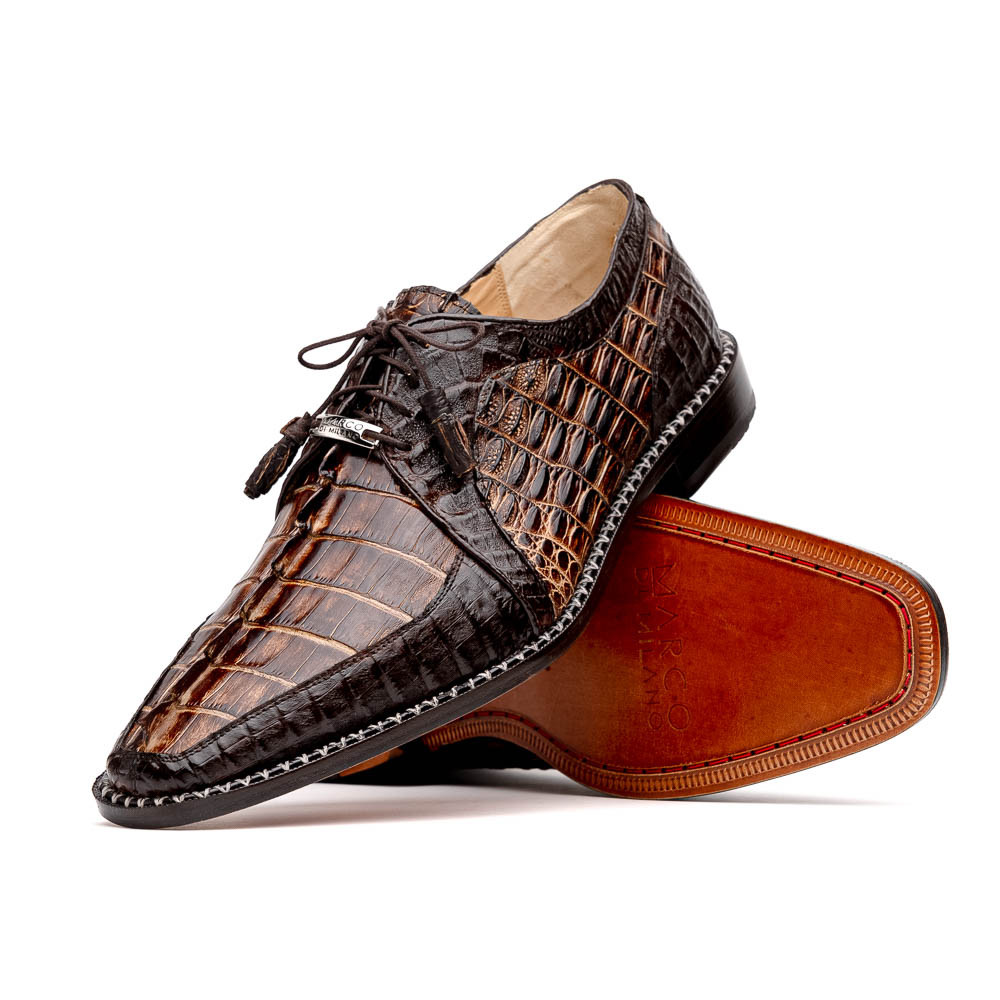 Marco di Milano Genuine Hornback Crocodile Tail Dress Tie Shoe