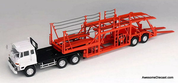 1970 Mitsubishi Fuso Day Cab w/Car Transporter Trailer 1:64
