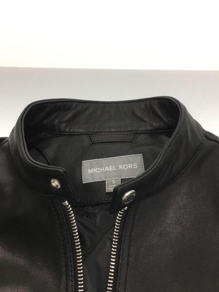 マイケルコースラムレザーシングルライダース革ジャン総柄S 黒