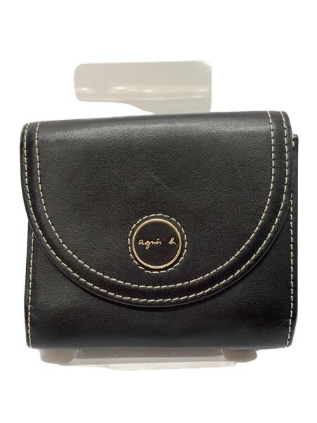 agnes b(アニエスベー) 2つ折り財布 - 黒 レザー agnes b