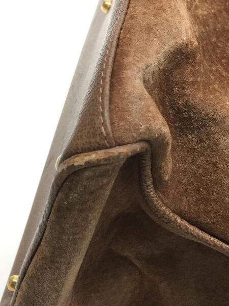 GUCCI ブラウン スエード トートバッグ バンブーハンドル