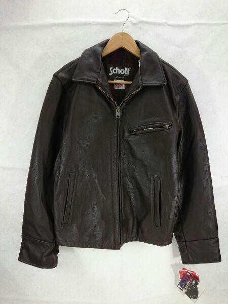 Schott 681ブラウン36 ライダースJK