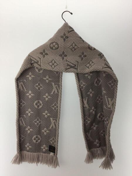ルイヴィトン LOUISVUITTONマフラー ロゴマニア グレー
