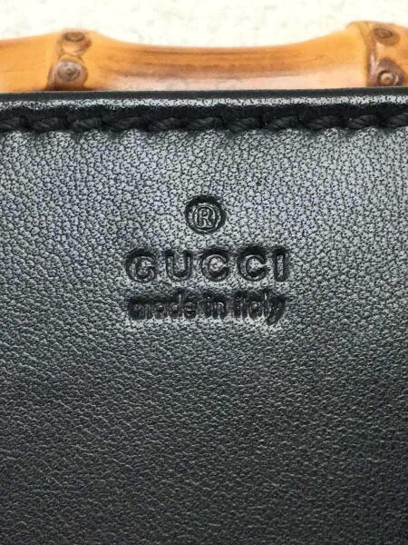 GUCCI(グッチ) / 2つ折り財布/レザー/BLK/レディース/バンブー/がま口