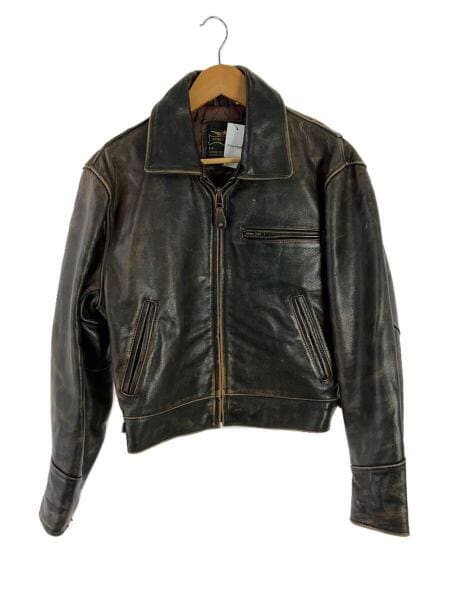 レザージャケット・ブルゾン⁄USA製⁄牛革⁄ブラウン⁄無地 USA製 HUMAN BEING