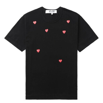 Comme Des Garcons Play Scattered Hearts Cotton T-Shirt, Size
