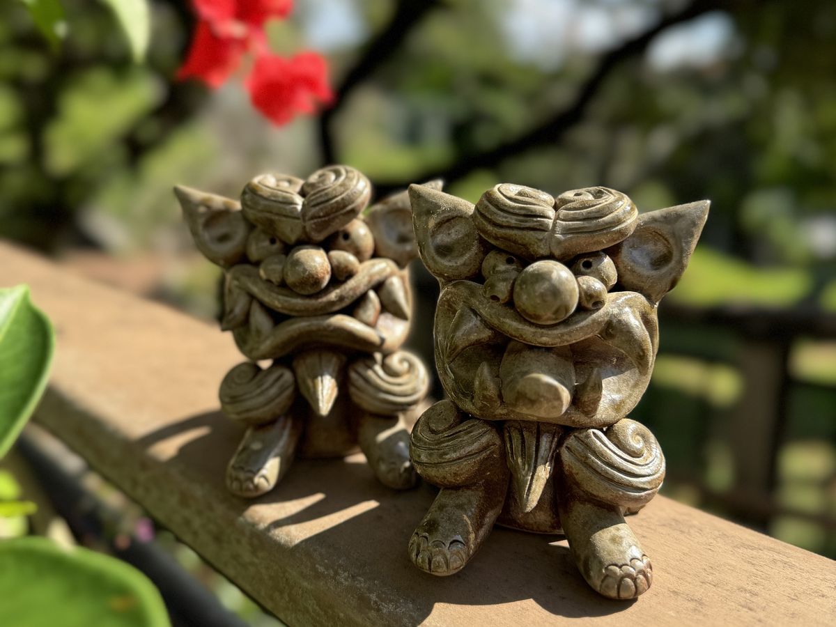 マスカット シーサー 壺屋焼 壺屋焼のシーサー」 沖縄県那覇市 島袋