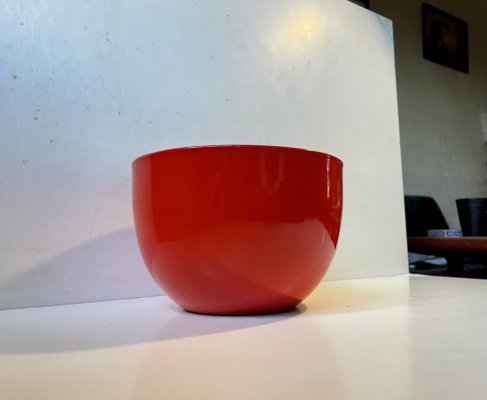 Scandinavian Modern Red Enamel Bowl by Kaj Franck for Arabia Finel