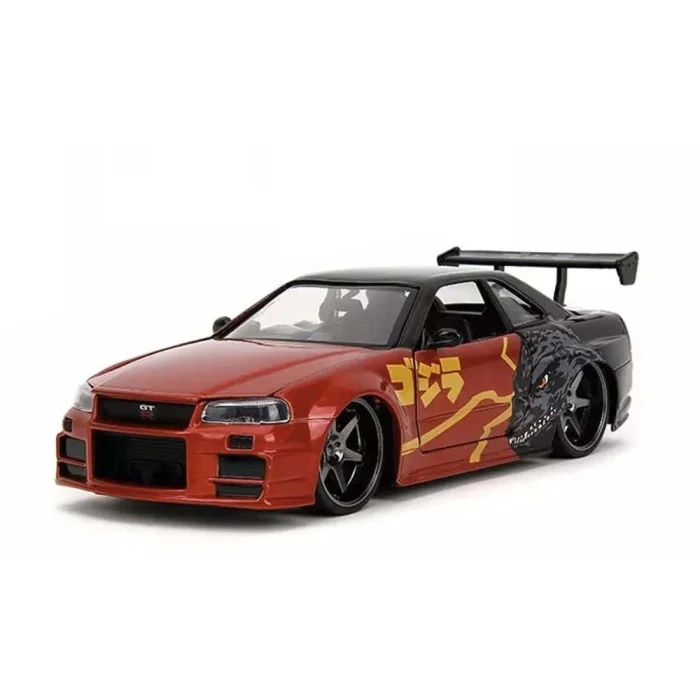 JADA 1:24スケール 日産 SKYLINE GT-R GTR R34 BNR34 合金車モデル