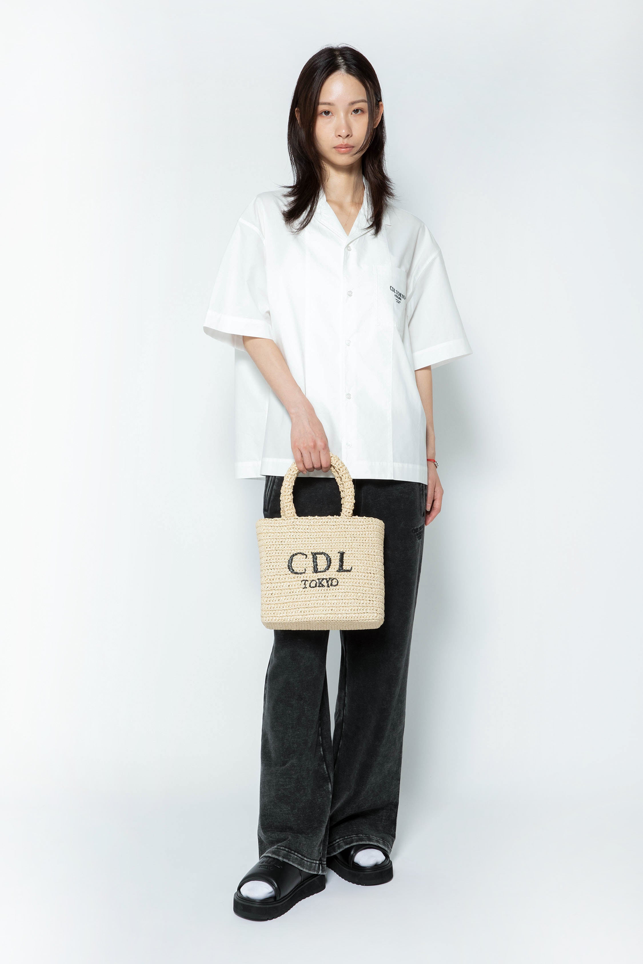 CDL TOKYO Hand Stitched Mini Basket ホワイト