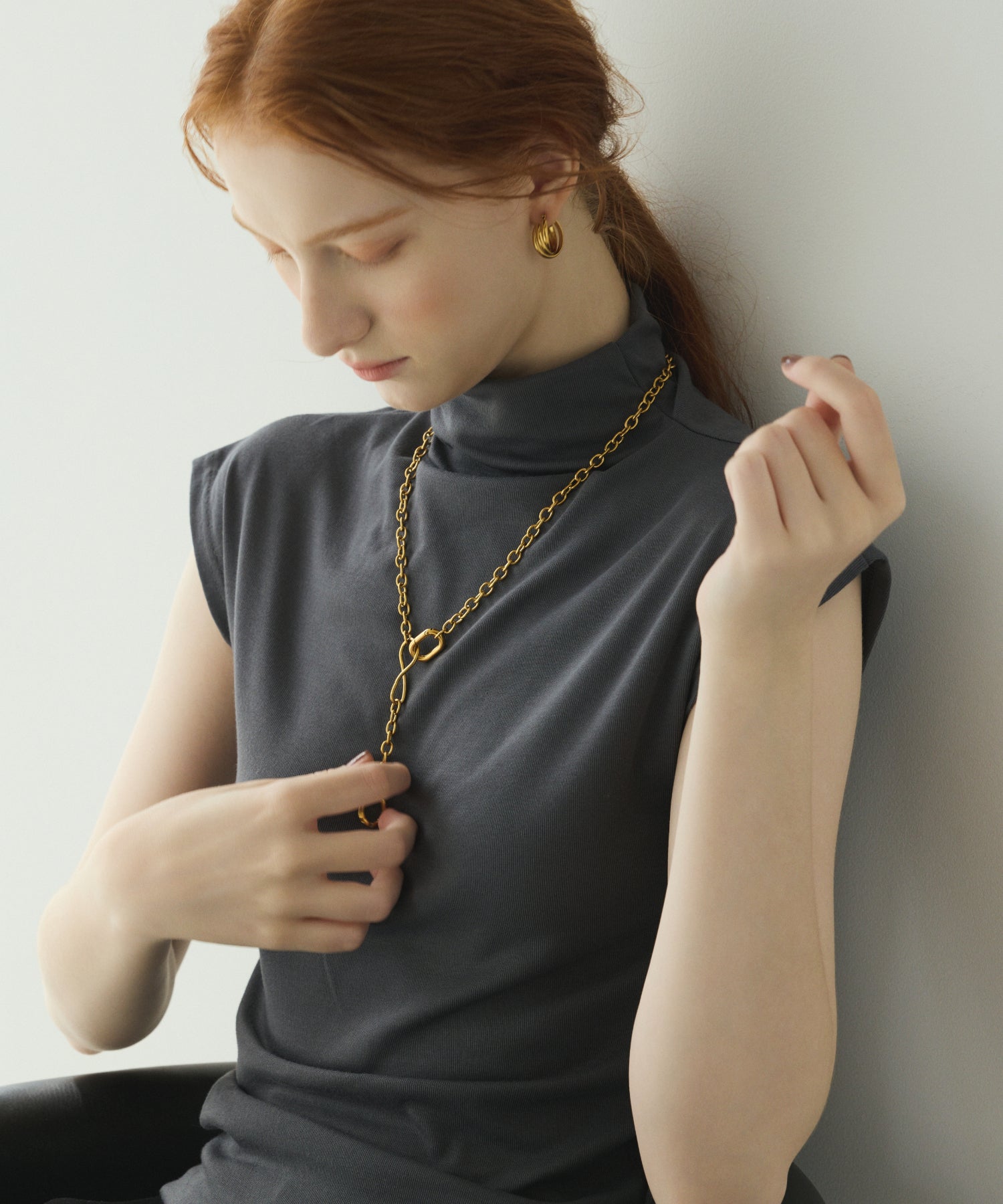 予約販売(2月中旬発送予定)】[ゴールド]トリプルウェブフープピアス