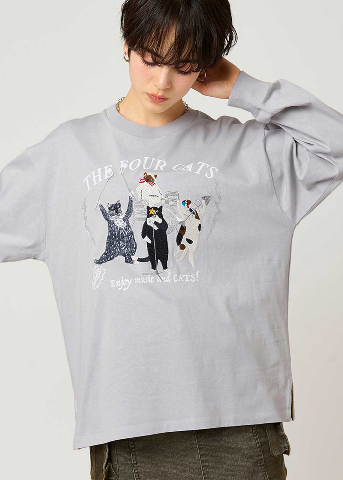 ザ フォーキャッツ バンド｜ビッグシルエット長袖Tシャツ｜ユニ