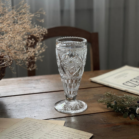 IKI-503 フランスアンティーク ガラス フルーツボウル フラワーベース