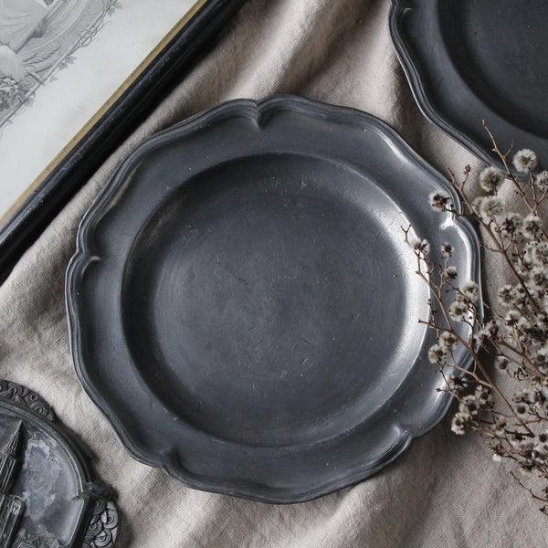 フランス18/19世紀 キズキズ イニシャル エタン皿 アンティーク 19世紀