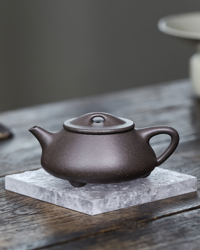 青灰段泥光明石瓢紫砂壶- 陈壶