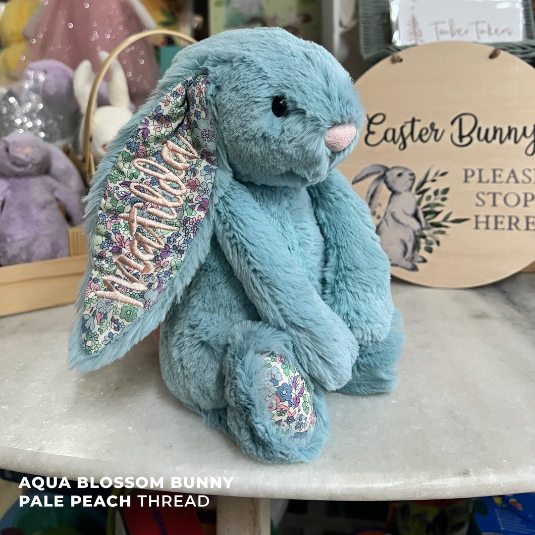 Jellycat Bashful Blossom - Aqua Bunny Original (Medium) - Retired