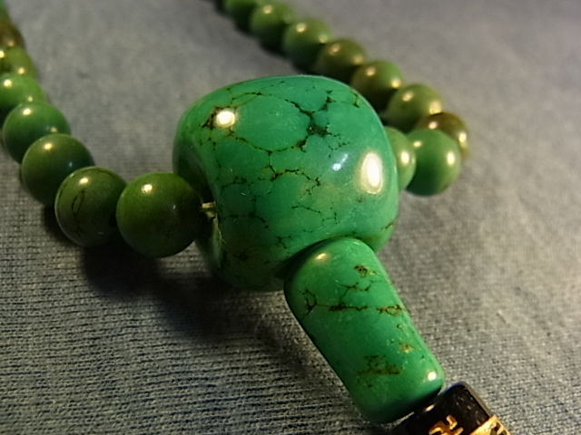 アンティーク チベタンターコイズ 数珠珠 ボサ玉 アンティークチベタン