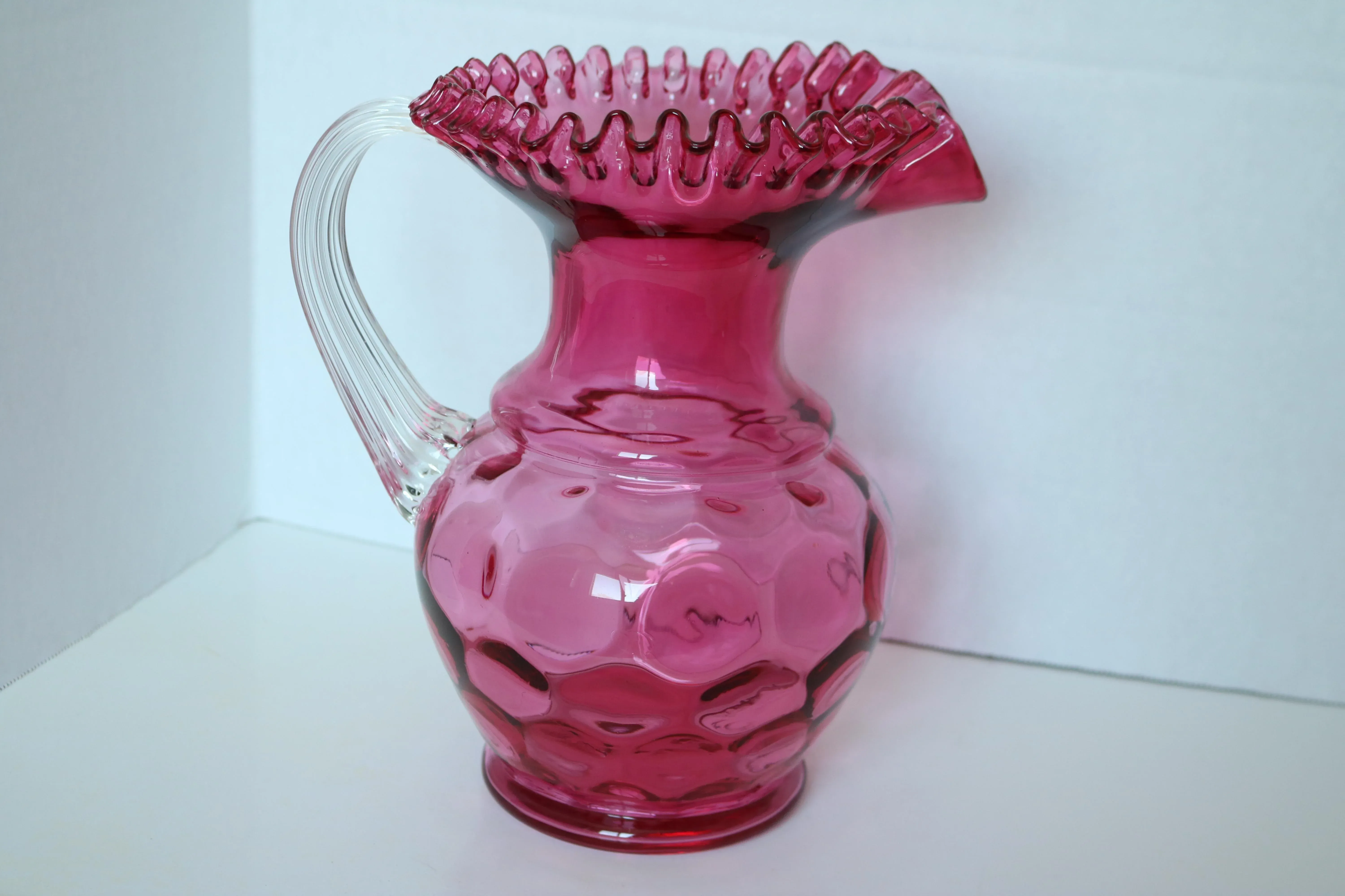 Fenton Art Glass ピンクガラス製ピッチャー 17cm Fenton Art Glass