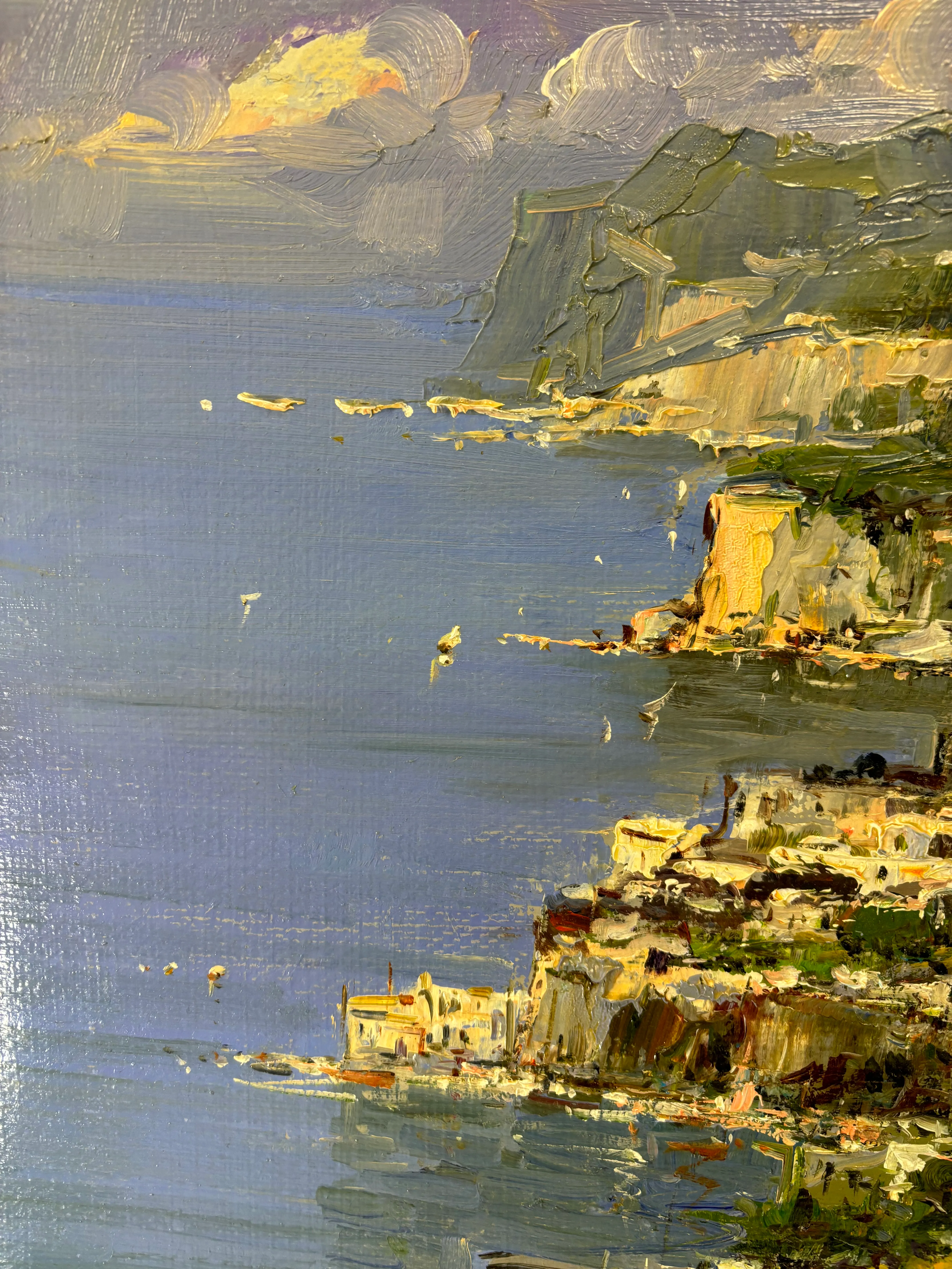 Ciro Canzanella 港の風景 油彩画 Ciro Canzanella 港の風景 油彩画