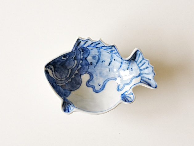 新道工房 染付魚形小向