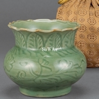 中国 中国古美術 中国竜泉窯 竜泉窯 青磁 貮口瓶 花器 花瓶 110 中国