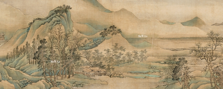 中国書画 巻物2点まとめ〈古美術風 インテリア〉 中国書画 巻物2点