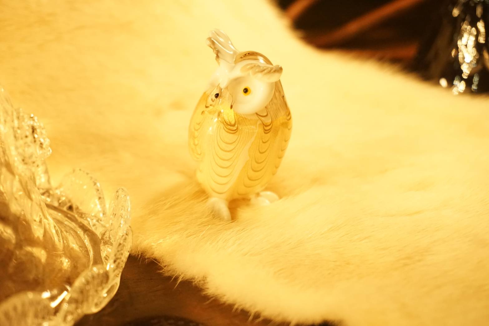 ムラーノガラス ヴィンテージ フクロウ置物 ムラーノガラス