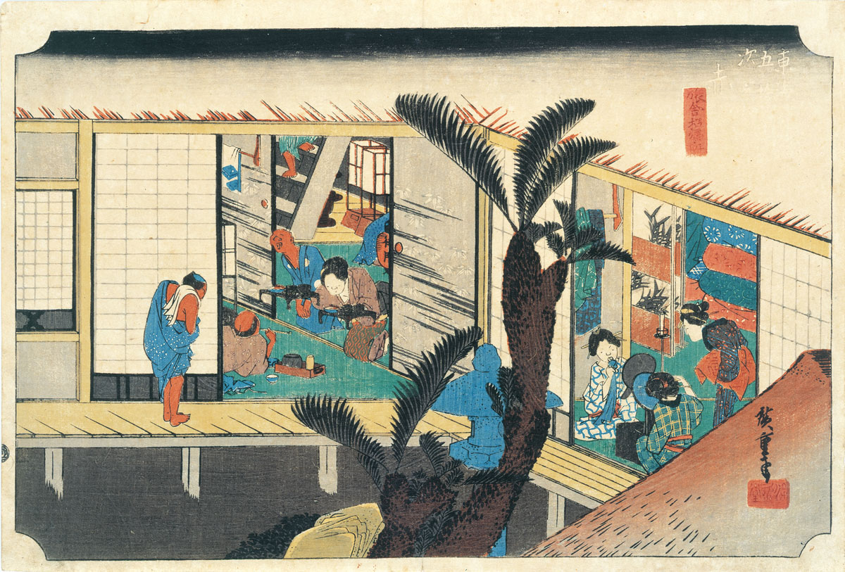 赤阪 旅舎招婦ノ図｜東海道五十三次｜知足美術館