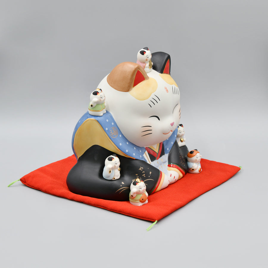 彩絵七福神福助招き猫(7号・貯金箱) – 中外陶園オンラインストア