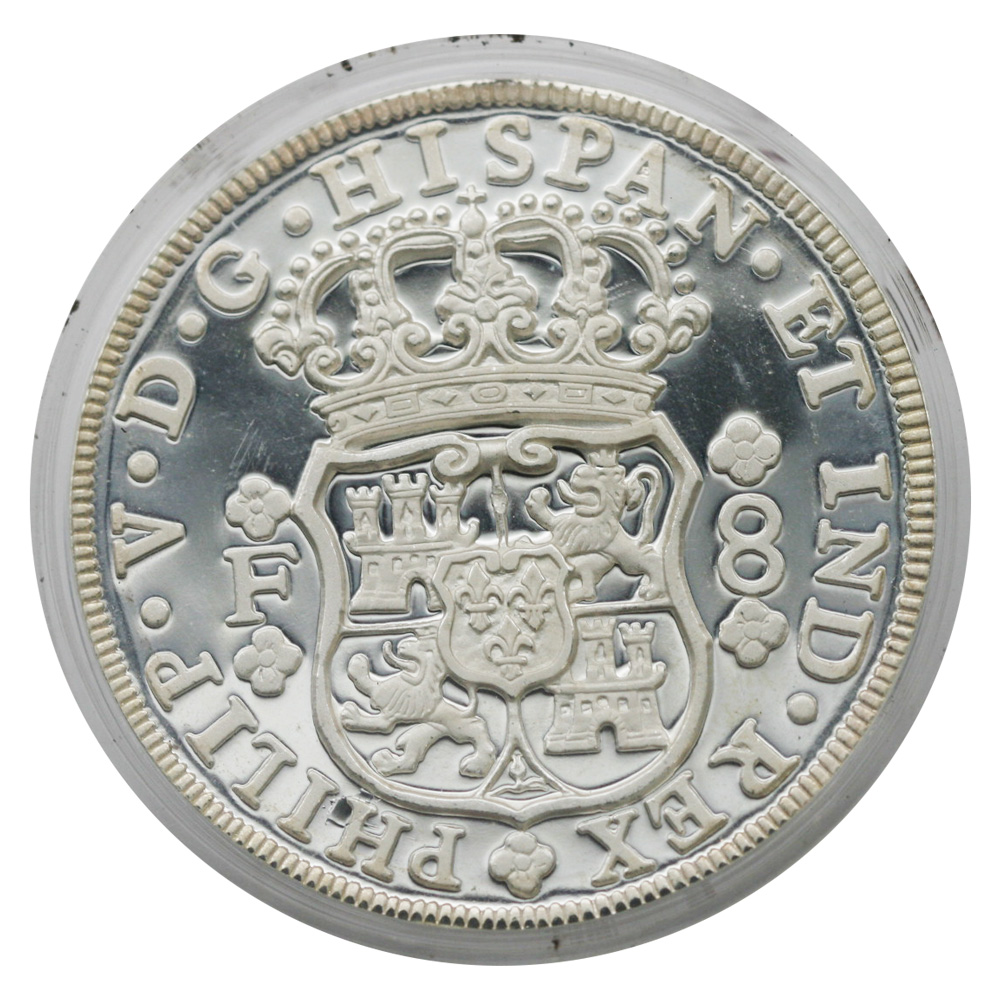 1987 Casa De Moneda Mexico Dos Mundos Grandes 5 oz .999 Silver PF