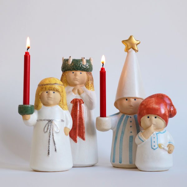 Lisa Larson リサラーソン キャンドルスタンド 赤 a Lisa Larson