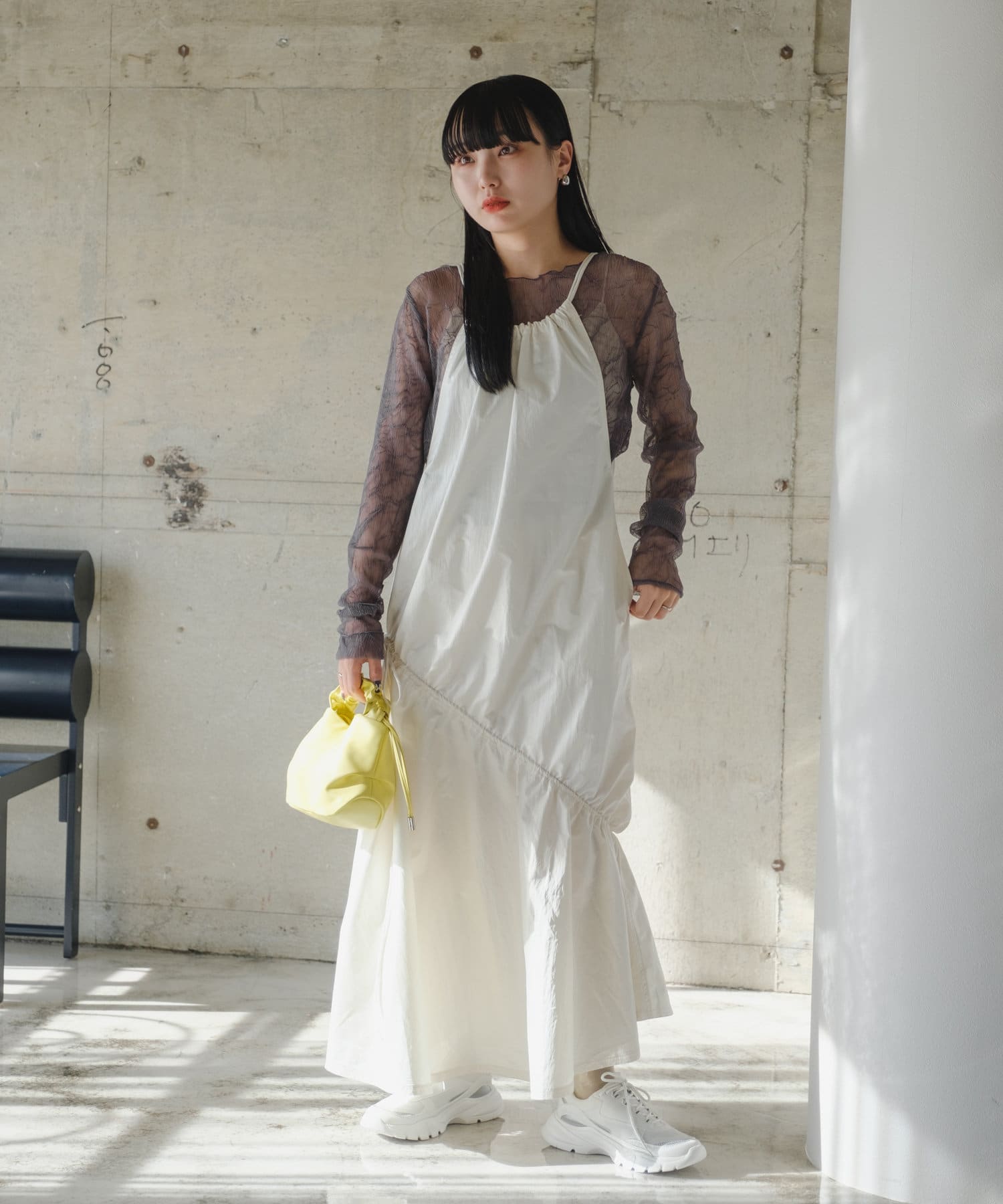 2サイズ/肩紐調節可】ナイロンボリュームマルチワンピース | Kastane