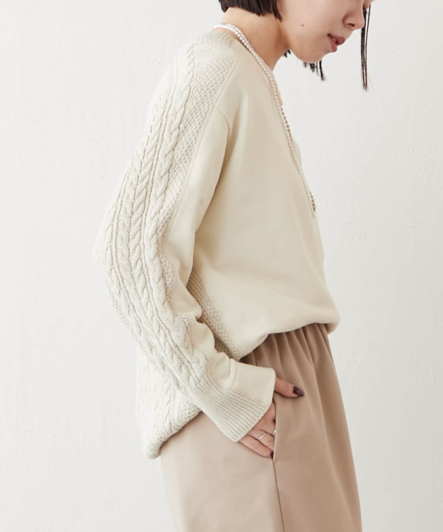 新色登場】裏毛ニットドッキングプルオーバー | Jena espace