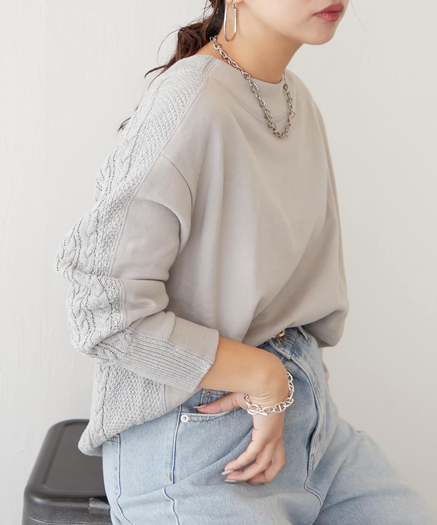 新色登場】裏毛ニットドッキングプルオーバー | Jena espace