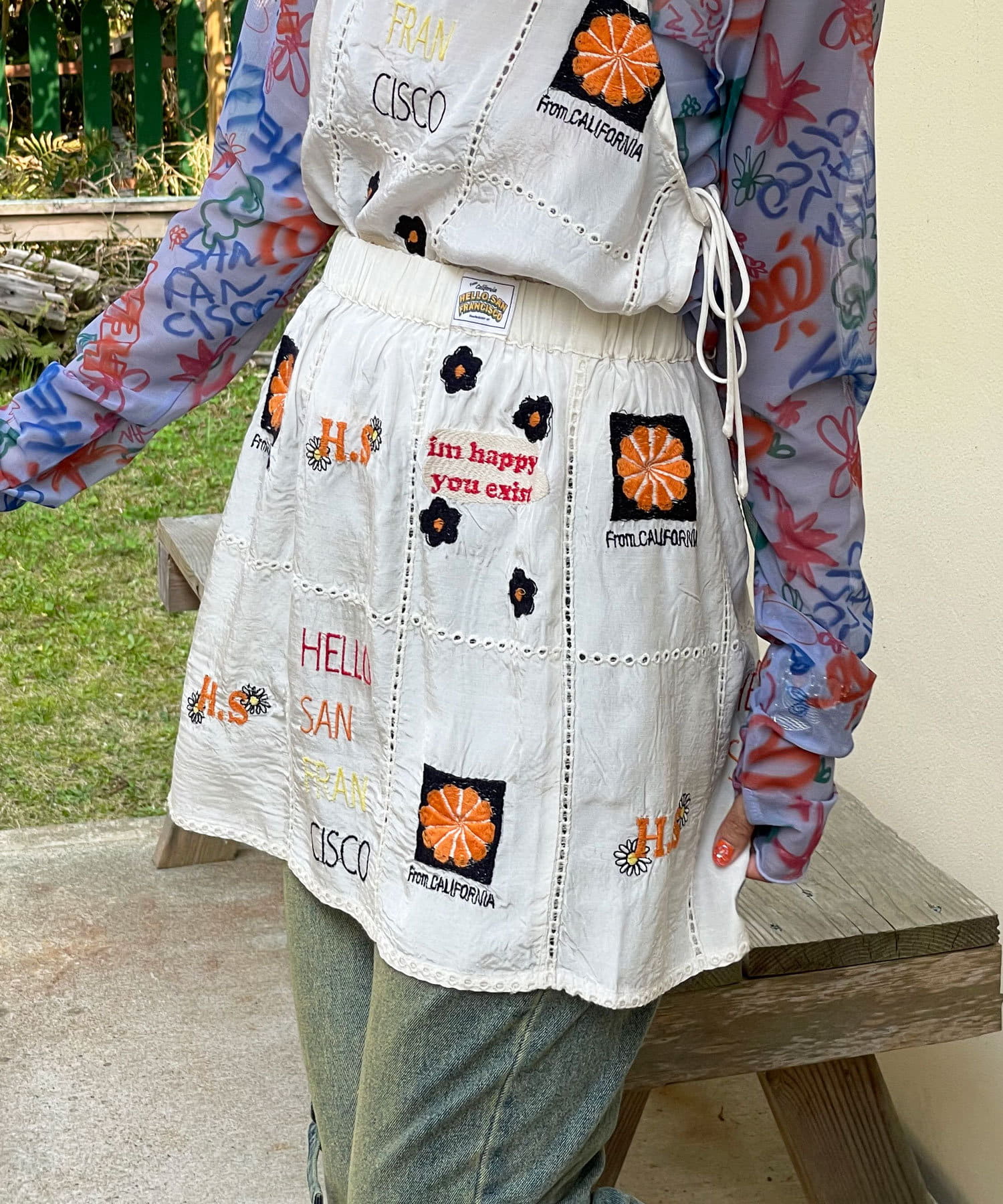 HELLO.SANFRANCISCO/ハローサンフランシスコ】indiaオリジナル刺繡巻き