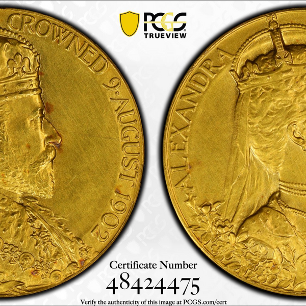 1902 イギリス エドワード アレクサンドラ コロネーション 大型 銀 メダル